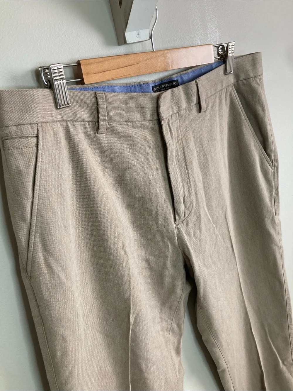 Banana Republic Kentfield Pant Men's Chino Pants, 34x34 Brown Cotton Dress Pants